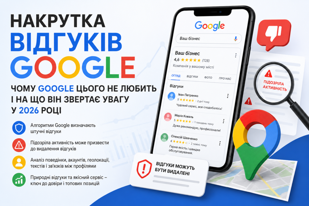Накрутка відгуків Google: алгоритми Google аналізують підозрілу активність та визначають фейкові відгуки у Google Maps.